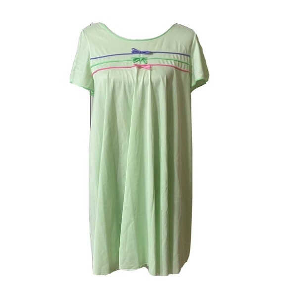 Vintage 2 Pc Lorraine Green Nylon Babydoll Nightgown and Robe Peignoir - Picture 4 of 16